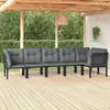 Image de vidaXL Salon de jardin 6 pcs noir et gris résine tressée