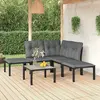 Image de vidaXL Salon de jardin 6 pcs noir et gris résine tressée