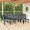 Image de vidaXL Salon de jardin 6 pcs noir et gris résine tressée