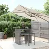 Image de vidaXL Ensemble de bar de jardin 5 pcs avec coussins gris poly rotin