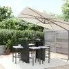 Image de vidaXL Ensemble de bar de jardin 7 pcs avec coussins noir poly rotin