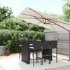 Image de vidaXL Ensemble de bar de jardin 7 pcs avec coussins noir poly rotin