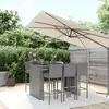 Image de vidaXL Ensemble de bar de jardin 7 pcs avec coussins gris poly rotin