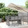 Image de vidaXL Ensemble de bar de jardin 9 pcs avec coussins gris poly rotin
