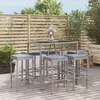 Image de vidaXL Ensemble de bar de jardin 7 pcs avec coussins gris poly rotin