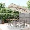 Image de vidaXL Ensemble de bar jardin 9 pcs gris poly rotin/bois massif acacia