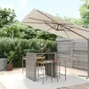 Image de vidaXL Ensemble de bar jardin 5 pcs gris poly rotin/bois massif acacia