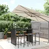 Image de vidaXL Ensemble de bar jardin 7 pcs noir poly rotin/bois massif acacia