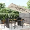 Image de vidaXL Ensemble de bar jardin 9 pcs noir poly rotin/bois massif acacia