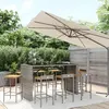 Image de vidaXL Ensemble de bar jardin 9 pcs gris poly rotin/bois massif acacia