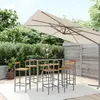 Image de vidaXL Ensemble de bar jardin 7 pcs gris poly rotin/bois massif acacia