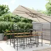 Image de vidaXL Ensemble de bar jardin 9 pcs noir poly rotin/bois massif acacia