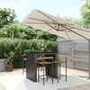 Image de vidaXL Ensemble de bar jardin 5 pcs noir poly rotin/bois massif acacia