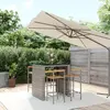Image de vidaXL Ensemble de bar jardin 5 pcs gris poly rotin/bois massif acacia