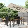 Image de vidaXL Ensemble de bar jardin 9 pcs noir poly rotin/bois massif acacia