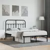 Image de vidaXL Cadre de lit métal sans matelas avec tête de lit noir 120x200cm