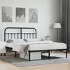 Image de vidaXL Cadre de lit métal sans matelas avec tête de lit noir 140x200cm
