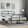 Image de vidaXL Cadre de lit métal sans matelas avec pied de lit noir 135x190cm