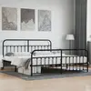 Image de vidaXL Cadre de lit métal sans matelas avec pied de lit noir 200x200cm