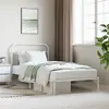 Image de vidaXL Cadre de lit métal sans matelas et tête de lit blanc 107x203 cm