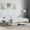 Image de vidaXL Cadre de lit métal sans matelas et tête de lit blanc 150x200 cm