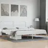 Image de vidaXL Cadre de lit métal sans matelas et tête de lit blanc 193x203 cm