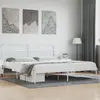 Image de vidaXL Cadre de lit métal sans matelas et tête de lit blanc 200x200 cm