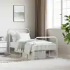 Image de vidaXL Cadre de lit métal sans matelas avec pied de lit blanc 90x190cm