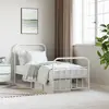 Image de vidaXL Cadre de lit métal sans matelas avec pied de lit blanc 90x200cm