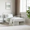 Image de vidaXL Cadre de lit métal sans matelas et pied de lit blanc 100x190 cm