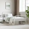 Image de vidaXL Cadre de lit métal sans matelas et pied de lit blanc 107x203 cm