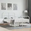 Image de vidaXL Cadre de lit métal sans matelas et pied de lit blanc 120x190 cm