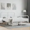 Image de vidaXL Cadre de lit métal sans matelas et pied de lit blanc 140x200 cm