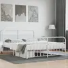 Image de vidaXL Cadre de lit métal sans matelas et pied de lit blanc 183x213 cm