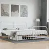 Image de vidaXL Cadre de lit métal sans matelas et pied de lit blanc 193x203 cm