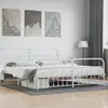 Image de vidaXL Cadre de lit métal sans matelas et pied de lit blanc 200x200 cm