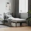 Image de vidaXL Cadre de lit métal sans matelas avec tête de lit noir 90x190 cm