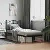 Image de vidaXL Cadre de lit métal sans matelas avec tête de lit noir 90x200 cm