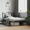 Image de vidaXL Cadre de lit métal sans matelas avec tête de lit noir 100x200cm