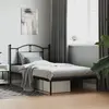 Image de vidaXL Cadre de lit métal sans matelas avec tête de lit noir 107x203cm