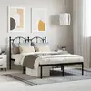 Image de vidaXL Cadre de lit métal sans matelas avec tête de lit noir 120x190cm