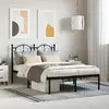 Image de vidaXL Cadre de lit métal sans matelas avec tête de lit noir 120x200cm