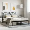 Image de vidaXL Cadre de lit métal sans matelas avec tête de lit noir 135x190cm