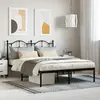 Image de vidaXL Cadre de lit métal sans matelas avec tête de lit noir 140x200cm