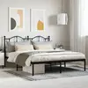 Image de vidaXL Cadre de lit métal sans matelas et tête de lit noir 160x200 cm