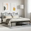 Image de vidaXL Cadre de lit métal sans matelas et tête de lit noir 180x200 cm