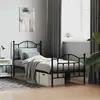 Image de vidaXL Cadre de lit métal sans matelas avec pied de lit noir 90x200 cm