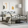 Image de vidaXL Cadre de lit métal sans matelas avec pied de lit noir 135x190cm