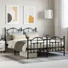 Image de vidaXL Cadre de lit métal sans matelas avec pied de lit noir 140x190cm