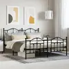 Image de vidaXL Cadre de lit métal sans matelas avec pied de lit noir 183x213cm